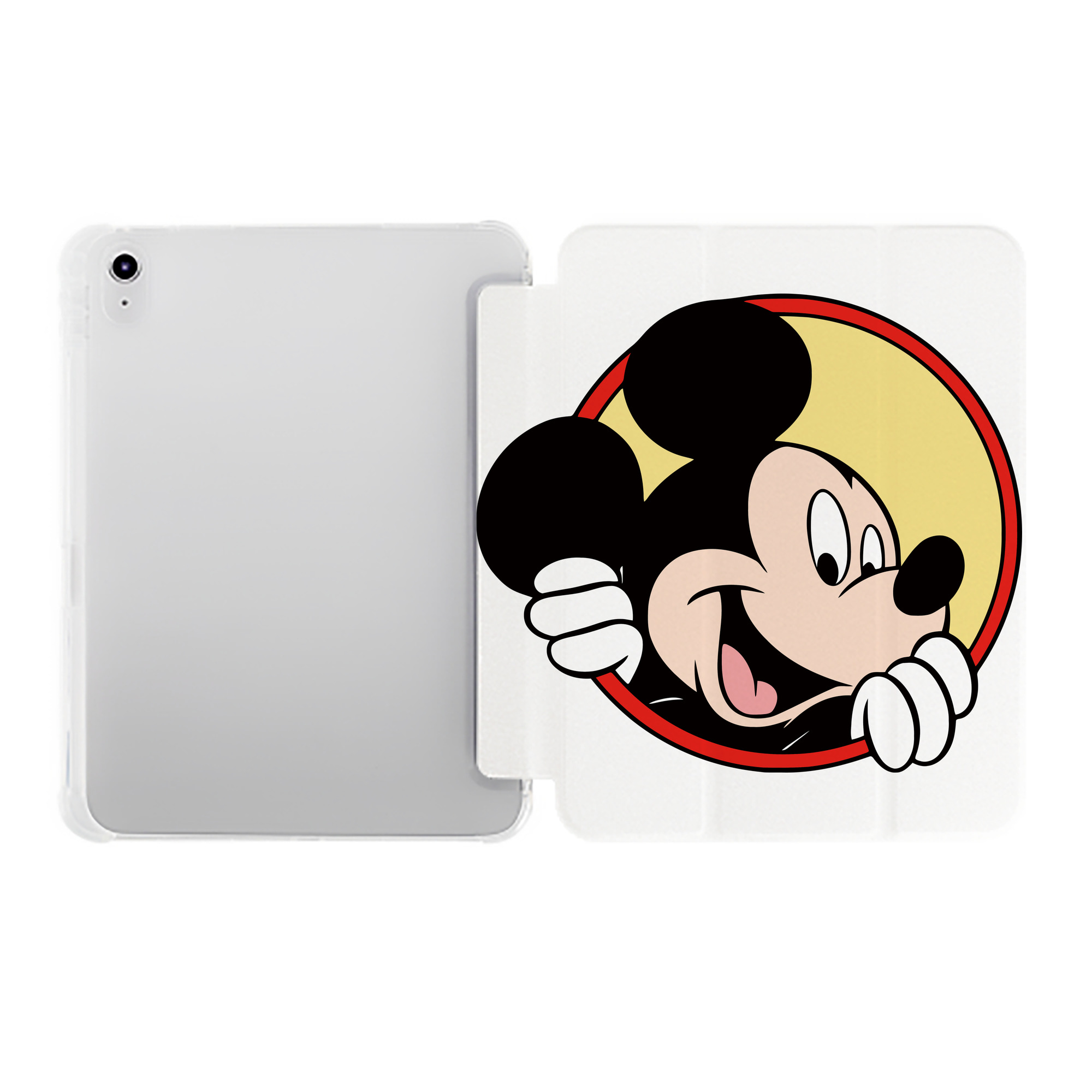 （画像用） ミッキーマウス Mickey Mouse IPad ケース ペン収納付き 三つ折りスタンド PUレザー×シリコン 対応機種9.5/10.5/10.9インチ
